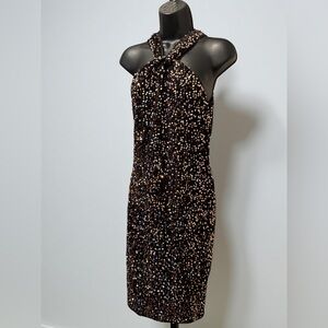 NWT GRACE KARIN Sequin Sleeveless Sparkly Glitter Halter Dress for Women Size S